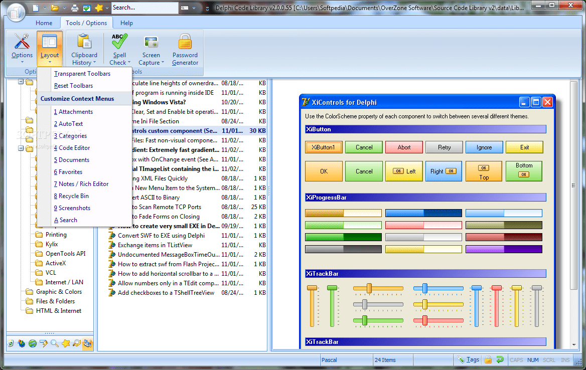 Delphi Code Library 2.1.0.212 Download, Review, Screenshots