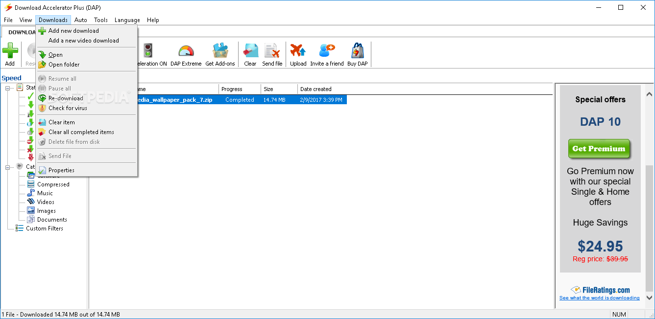 Download Accelerator Plus (DAP) 10.0.6.0 Download, Review, Screenshots