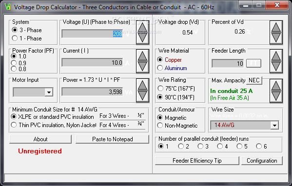 Download Voltage Drop Calculator 3.0