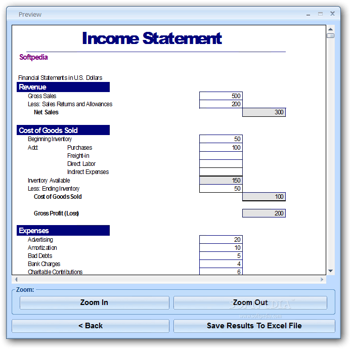 Download Excel Statement Template Software 7.0