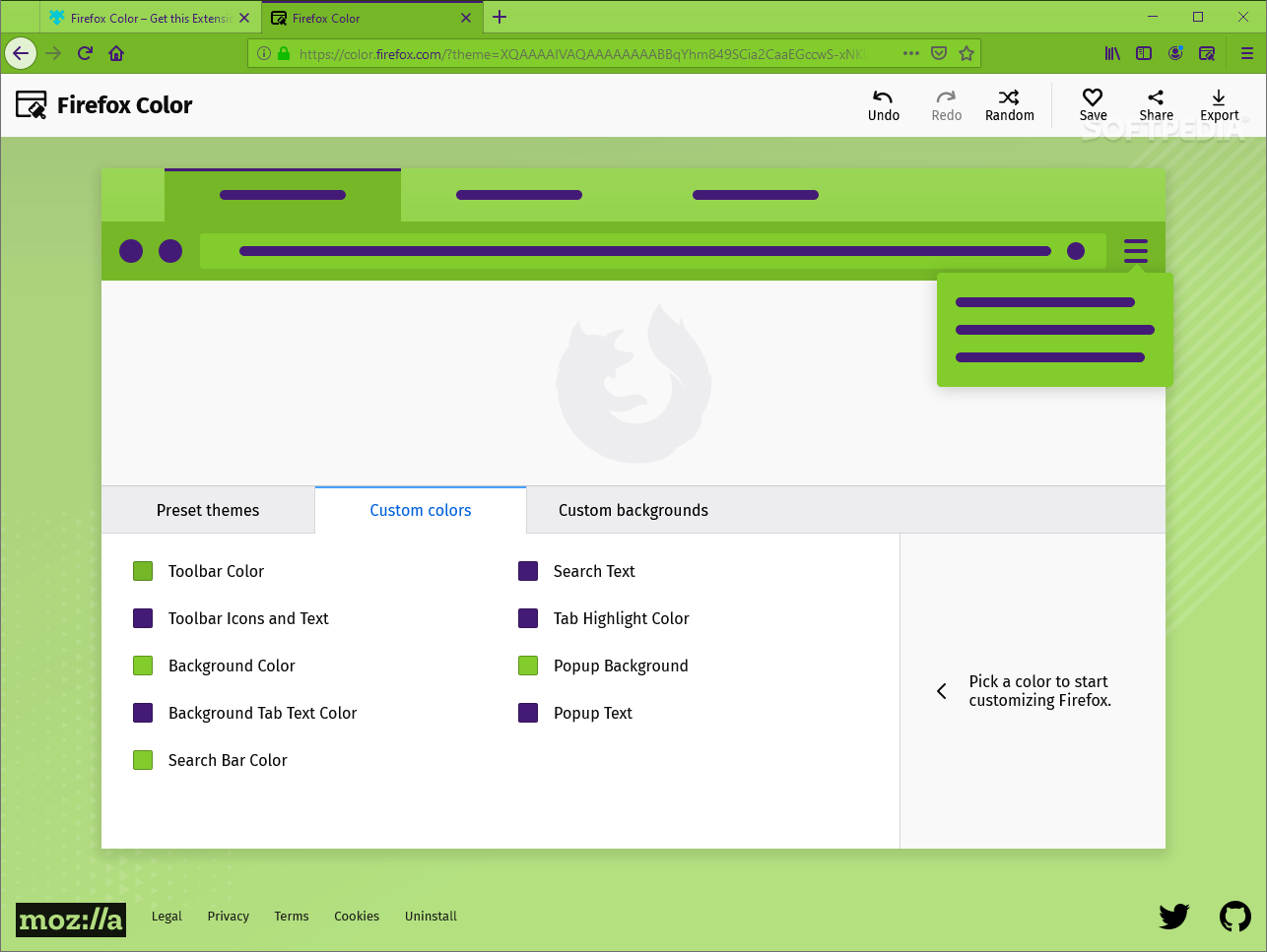 Firefox Color 2.1.6 Download, Review, Screenshots