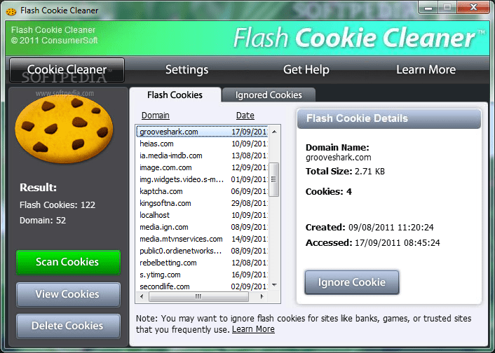 Flash Cookie Cleaner 2.0 Download, Review, Screenshots