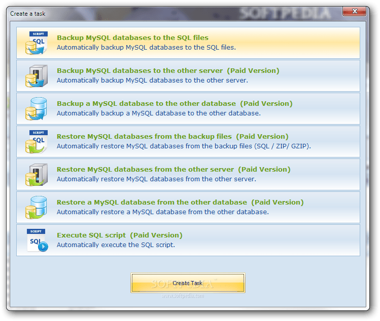 Free Backup for MySQL Download