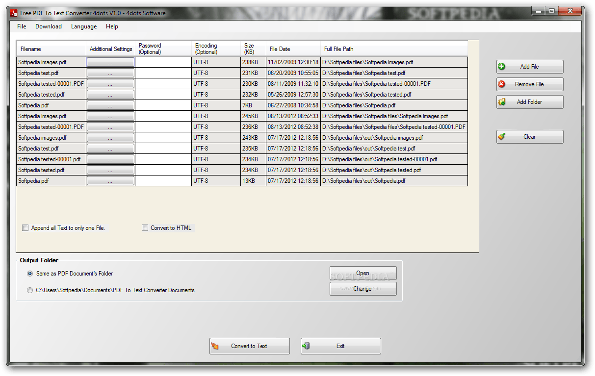 Download Free PDF To Text Converter 4dots 1.0