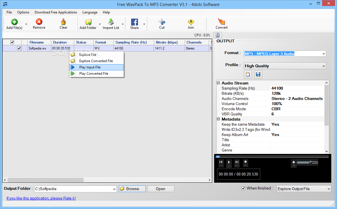 Download Free WavPack To MP3 Converter 3.3