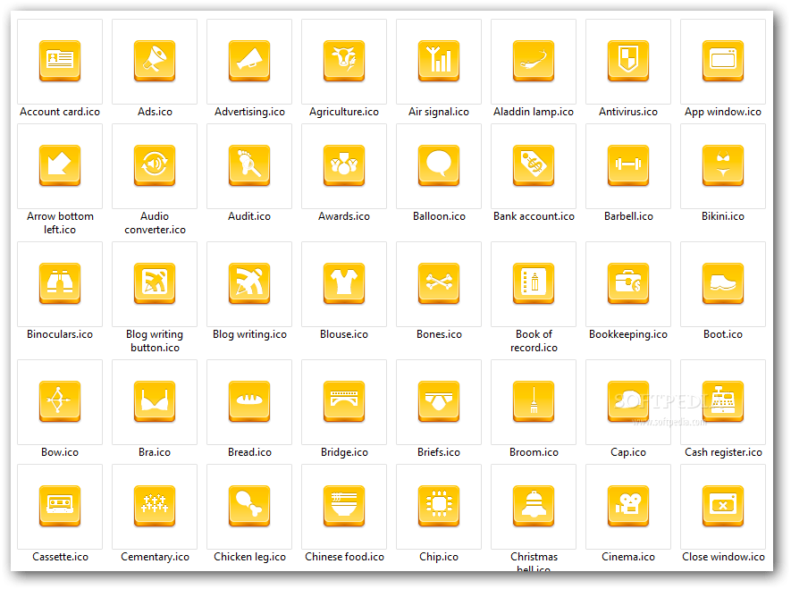 Download Free Yellow Button Icons 2013.1