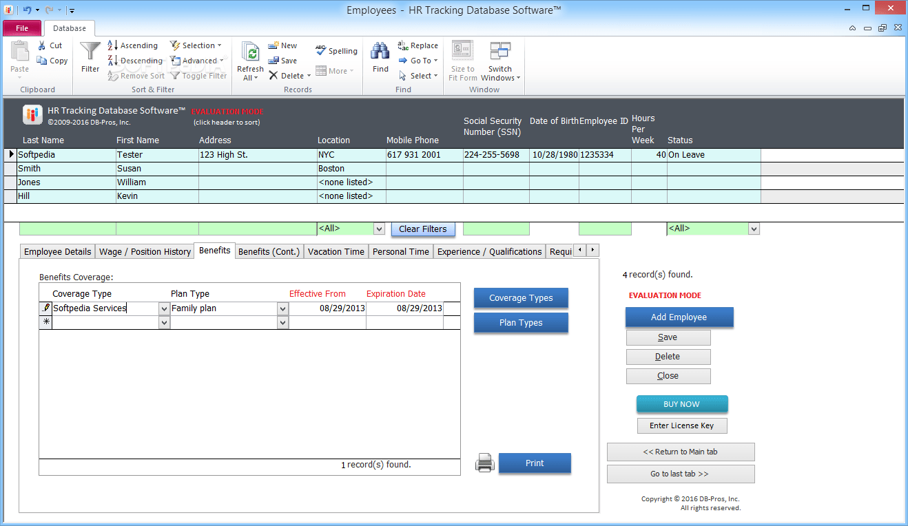 Download HR Tracking Database Software 2.4.7