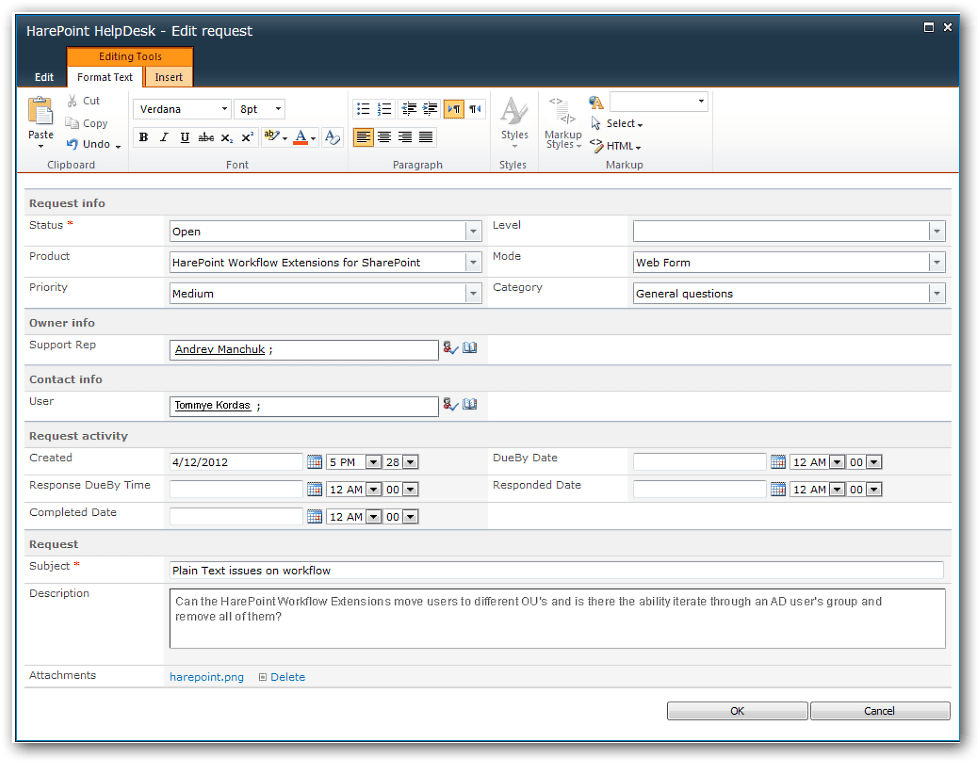 Download HarePoint HelpDesk for SharePoint 16.4