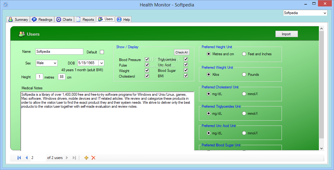Health Monitor 2.2.1.1 Download, Review, Screenshots