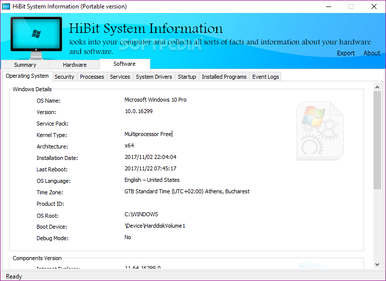 HiBit System Information Portable 2.1.20 Download, Review, Screenshots