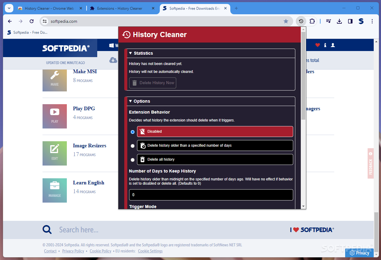 History Cleaner for Chrome 1.6.1 Download, Review, Screenshots