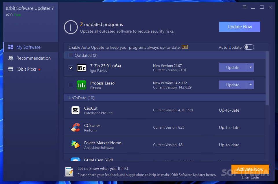 IObit Software Updater Download Free (Windows) 7.4.0.1 Softpedia