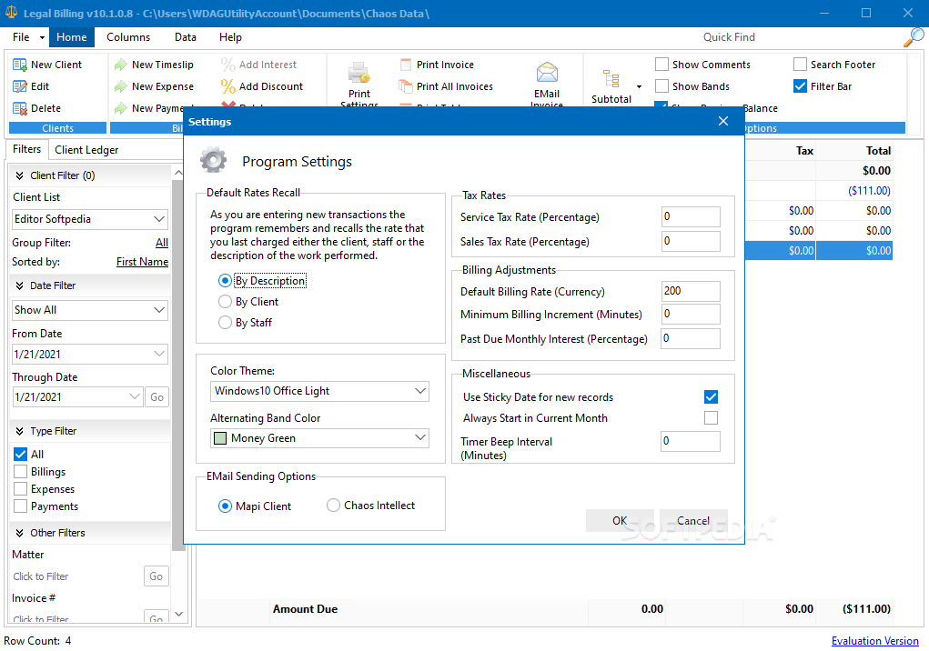 Legal Billing Download & Review