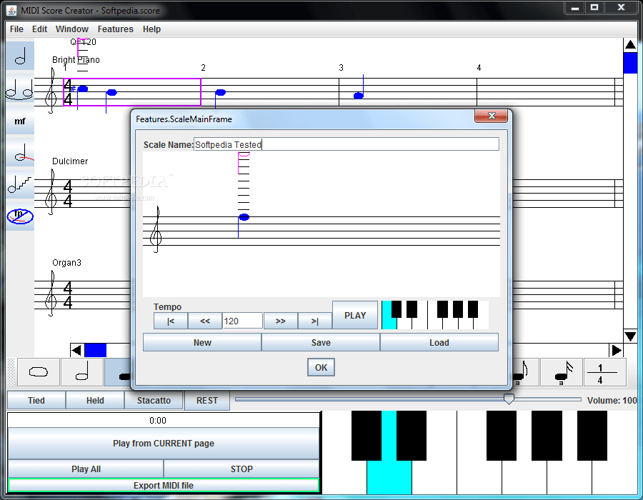 MIDI Score Creator 2.1 Download, Screenshots