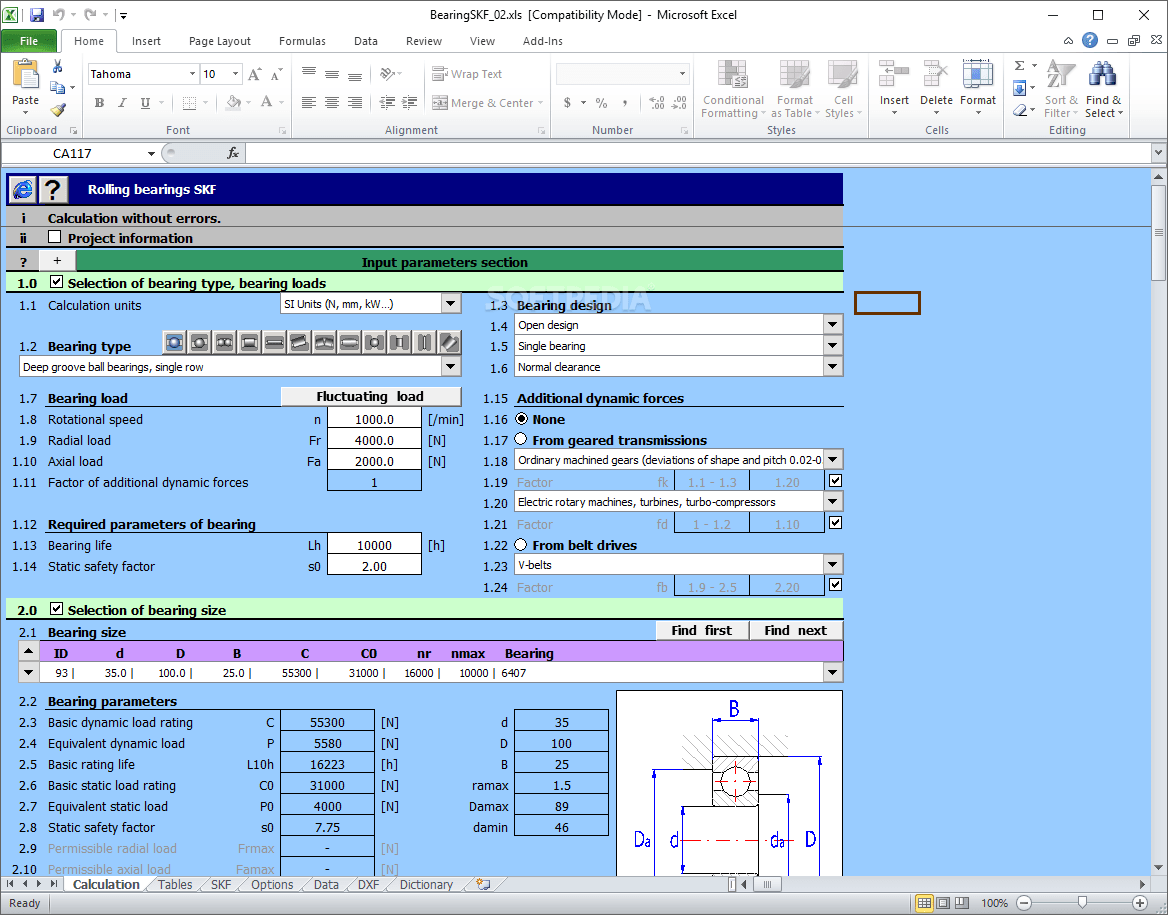 Download MITCalc Rolling Bearings Calculation SKF