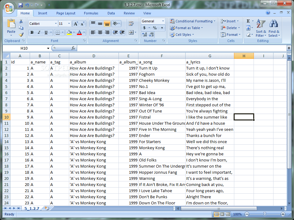 Music Lyrics Database 1.2.7 Download, Screenshots