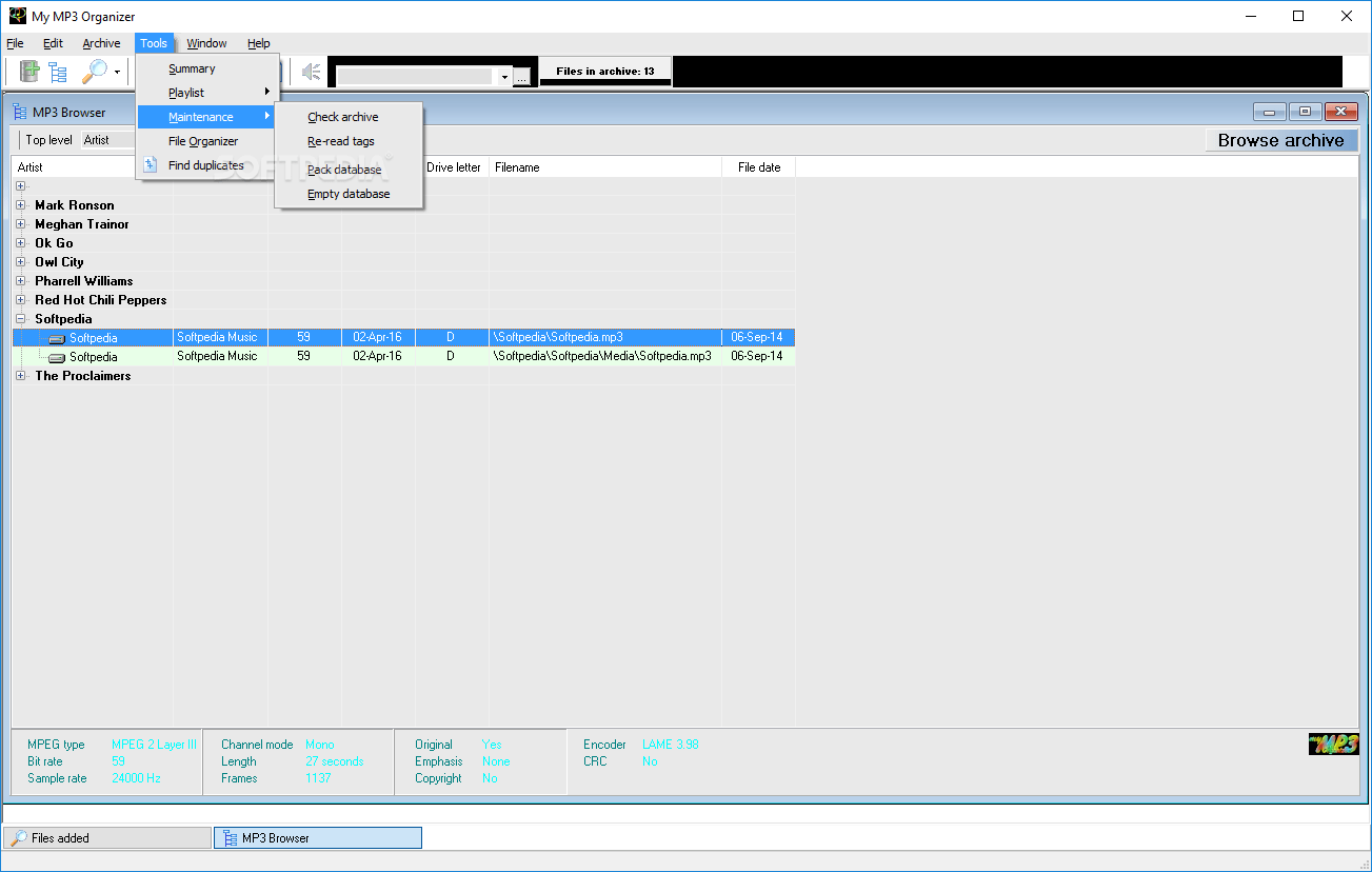 My MP3 Organizer 2.0 Build 10 Download, Review, Screenshots