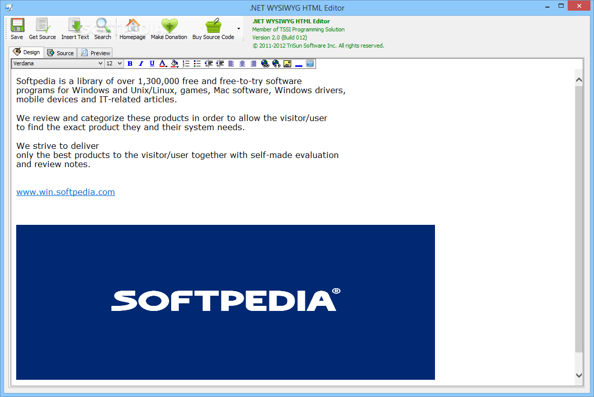 WYSIWYG HTML Editor 2.0 Build 012 Download, Screenshots