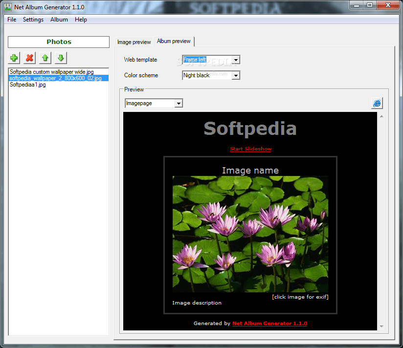 Net Album Generator 1.1.0.0 Download, Review, Screenshots