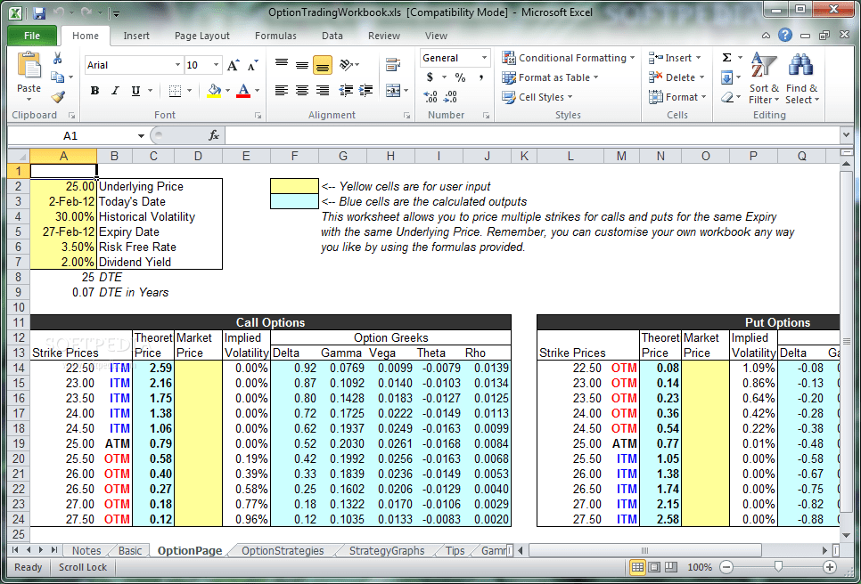 Download Option Trading Workbook 2.1