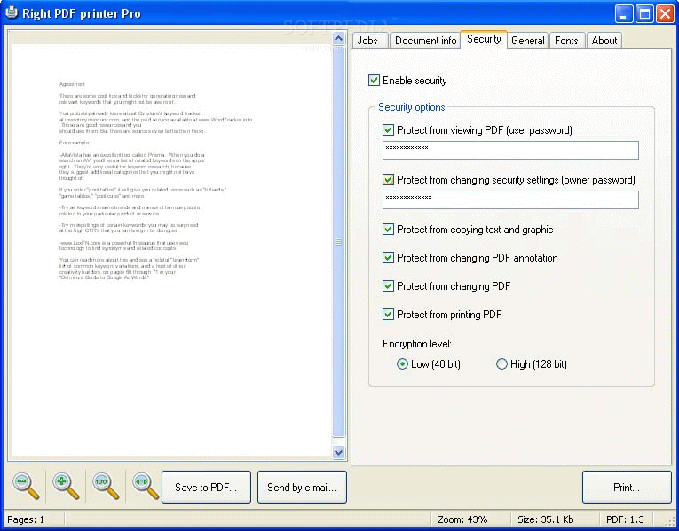 PDF Printer Pro 2.3 Download, Screenshots