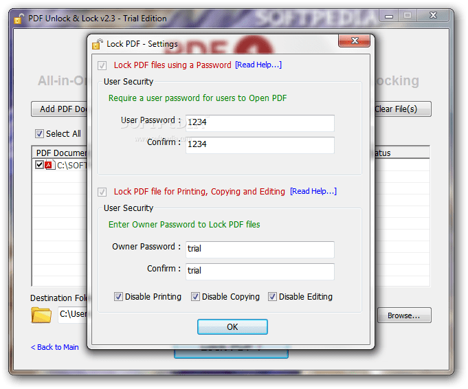 PDF Unlock & Lock 2.3 Download, Review, Screenshots