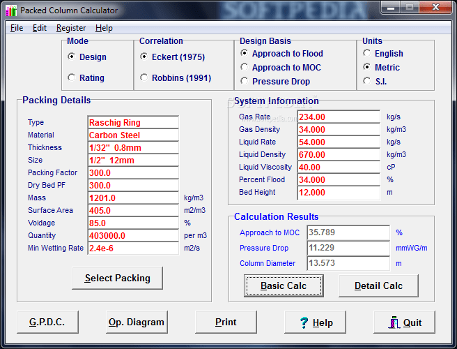 Download Packed Column Calculator 2.1