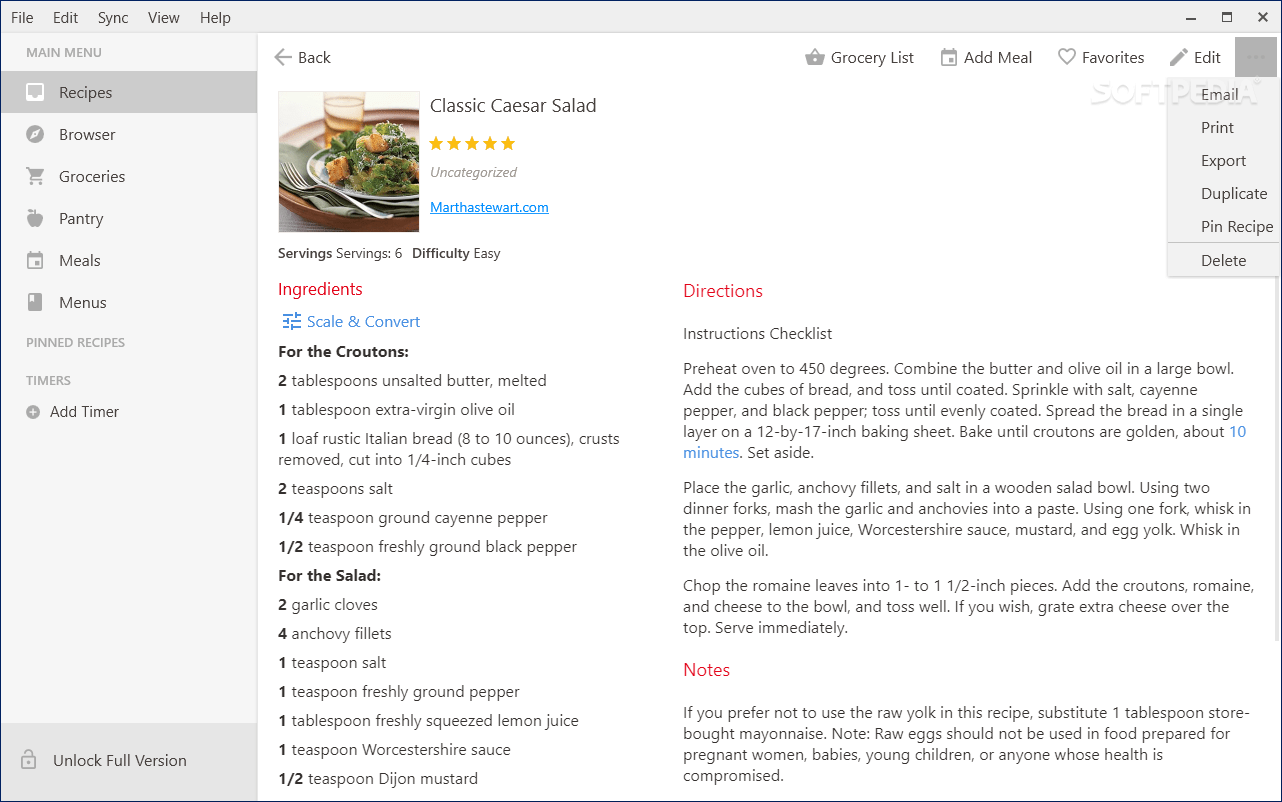 Windows Apps for Recipe CNET Download