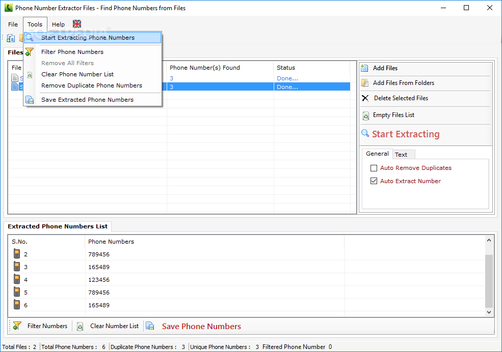 Download Phone Number Extractor Files
