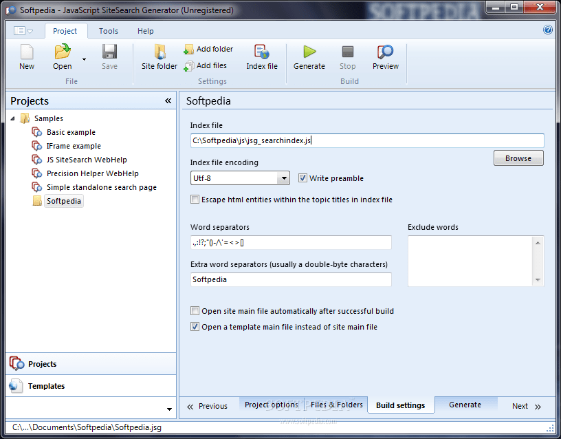 Download Portable JavaScript SiteSearch Generator 1.5.1.3