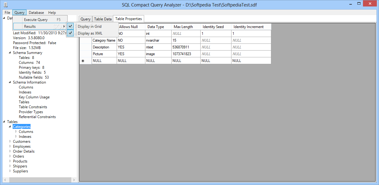 Download Portable SQL Compact Query Analyzer 1.0.2.25483 Beta