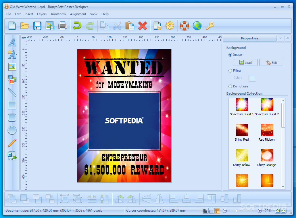 RonyaSoft Poster Designer 2.3.29 Download, Review, Screenshots