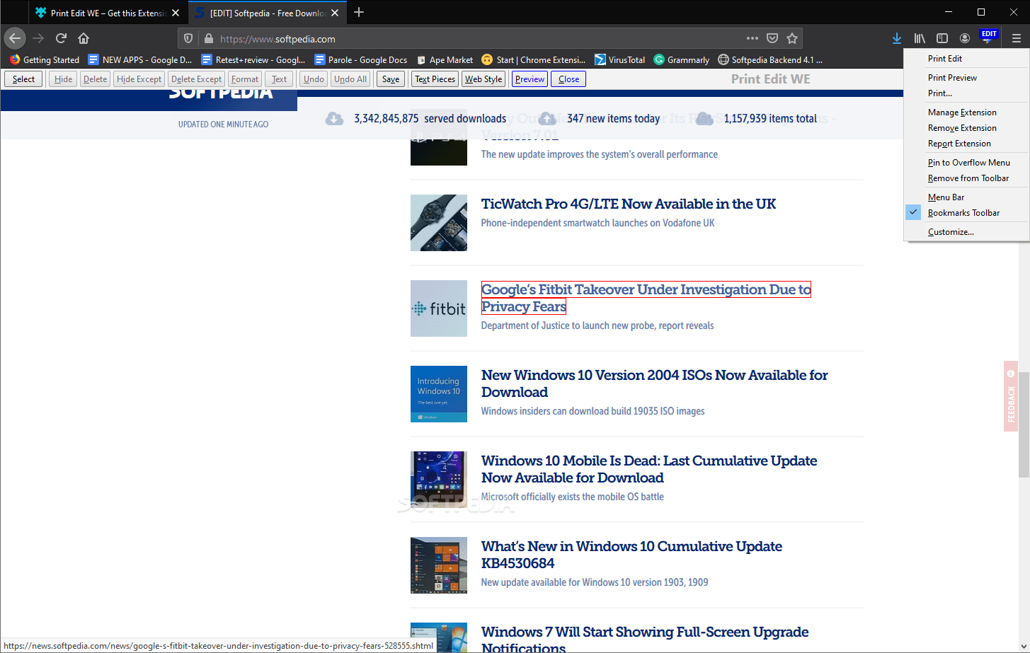 Print Edit WE for Firefox 29.6 Download, Review, Screenshots