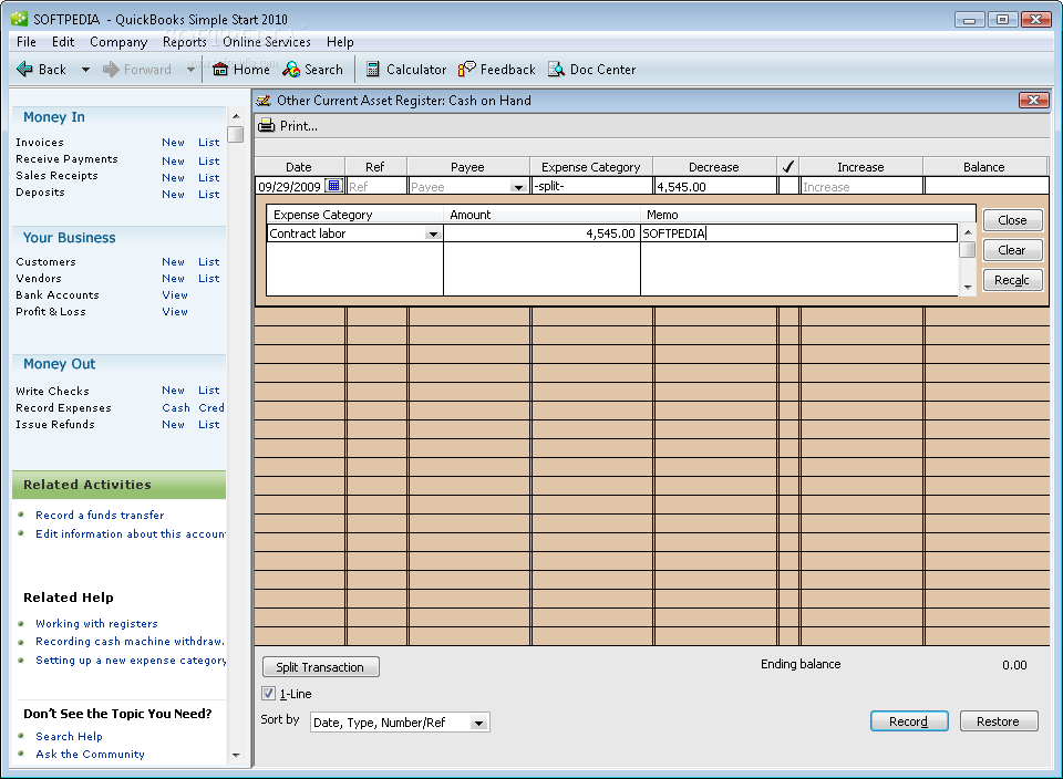 QuickBooks Simple Start 2010 R1 Download, Review, Screenshots