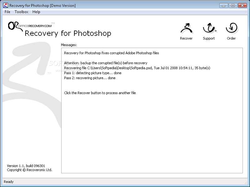 Recovery for 1.1 Build 097003 Download, Screenshots