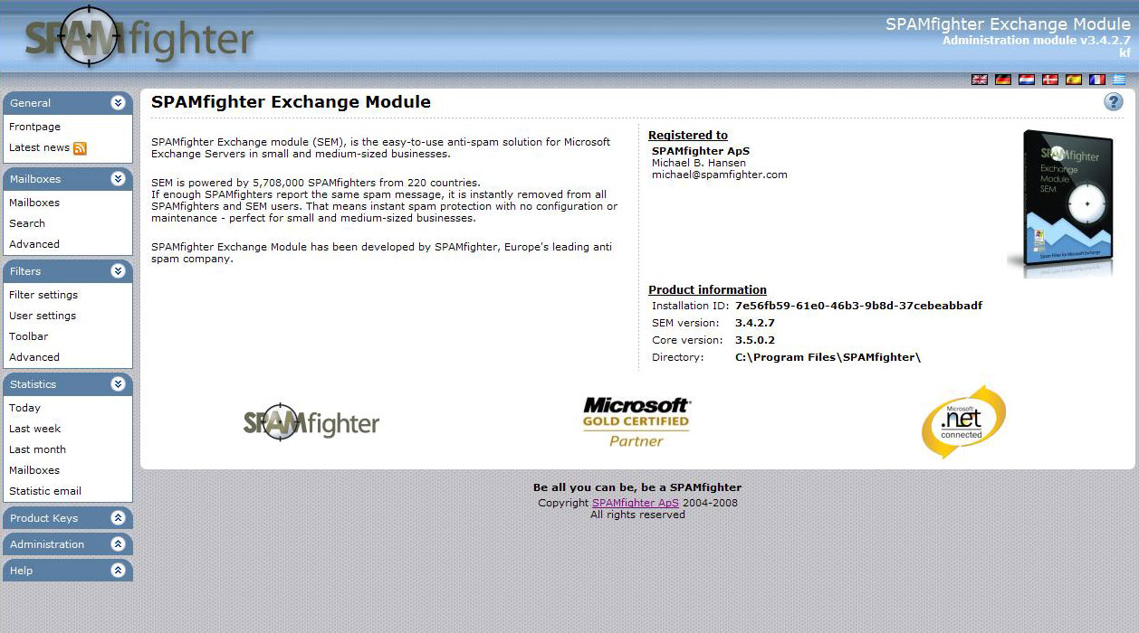 Download SPAMfighter Exchange Module 6.3.0.3