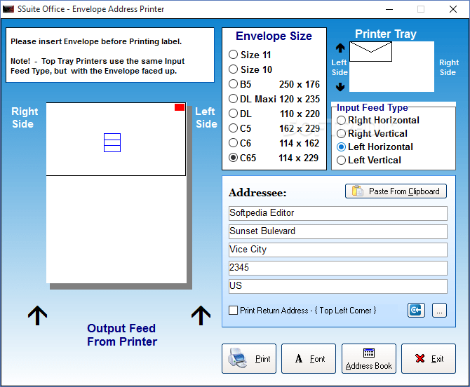 Download SSuite Envelope Printer