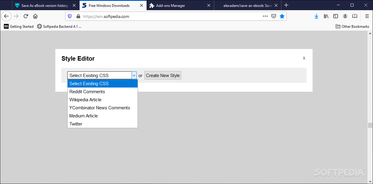 Download Save As eBook for Firefox