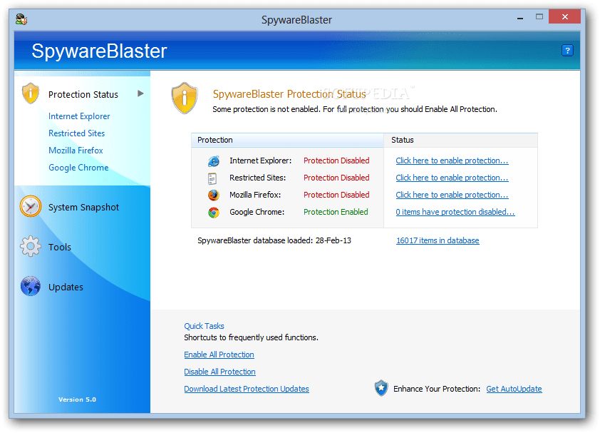 SpywareBlaster 6.0 Download, Review, Screenshots