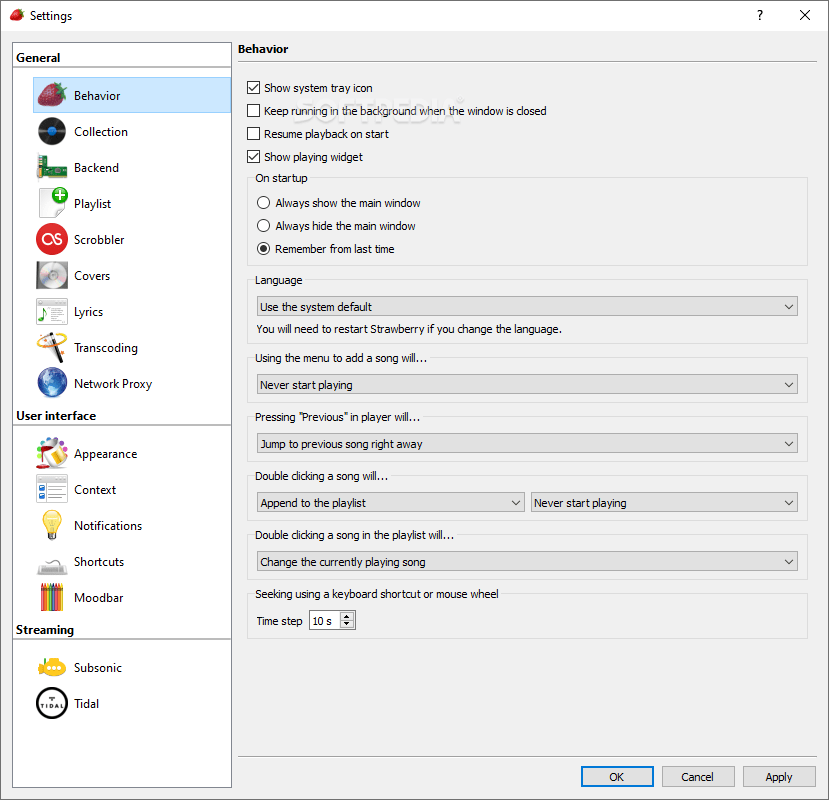 Strawberry Music Player 1.0.23 Free / 1.1.3 Commercialware Download