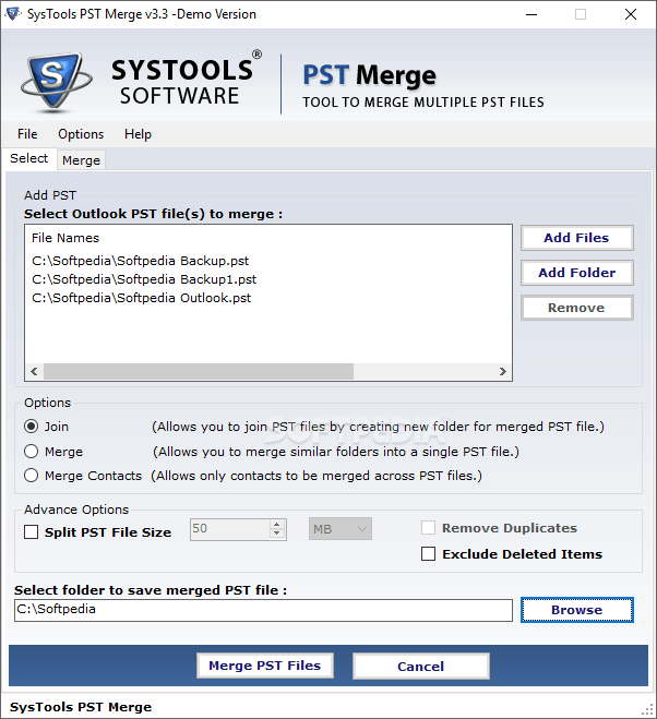 Download SysTools PST Merge