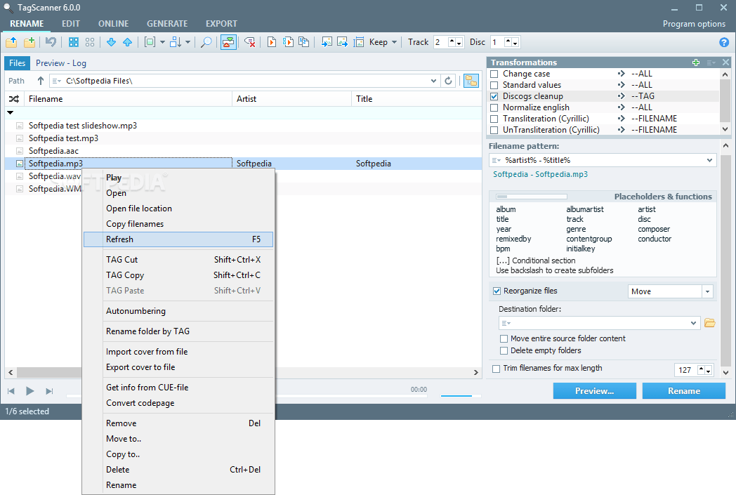 TagScanner 6.1.17 Download, Review, Screenshots
