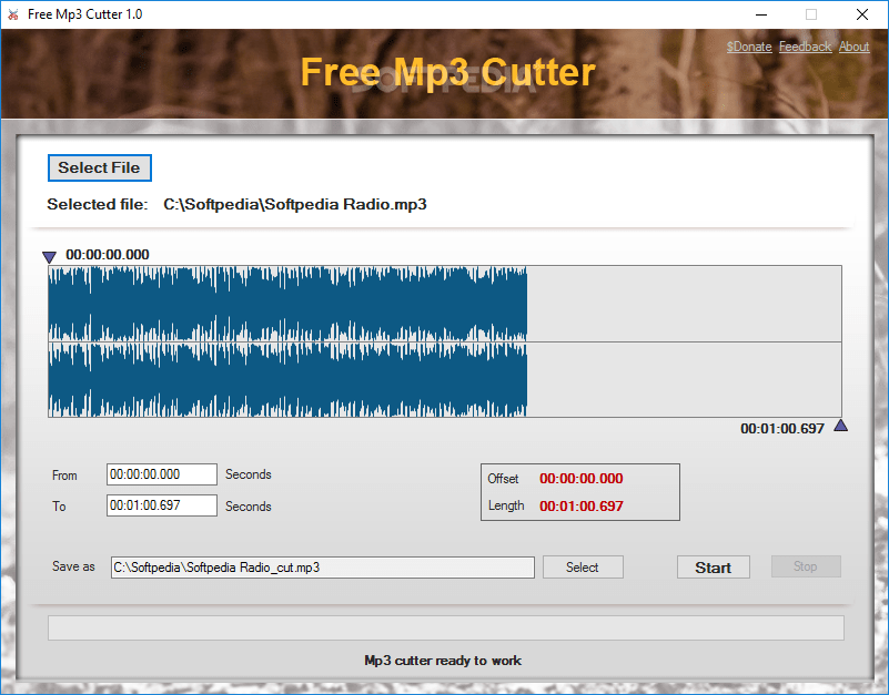 Free Mp3 Cutter 1.0 Download, Review, Screenshots