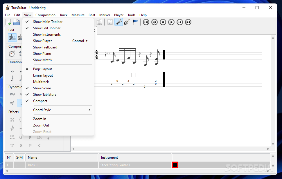 TuxGuitar 1.5.6 Beta Download, Review, Screenshots