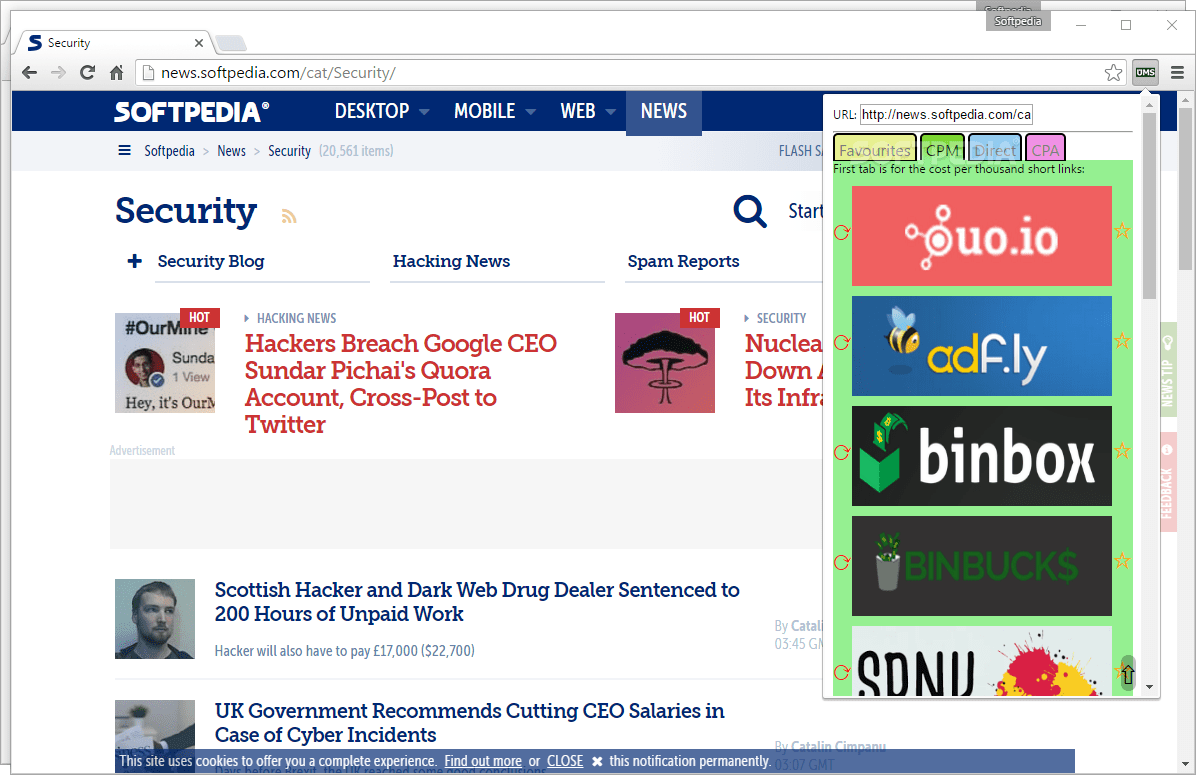 Download URL MultiShortener Chrome Extension