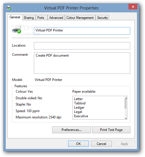 Virtual PDF Printer Download Free (Windows) 3.0 Build 2726 Softpedia