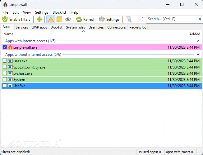 Download simplewall (Wfp Tool) 3.2.4