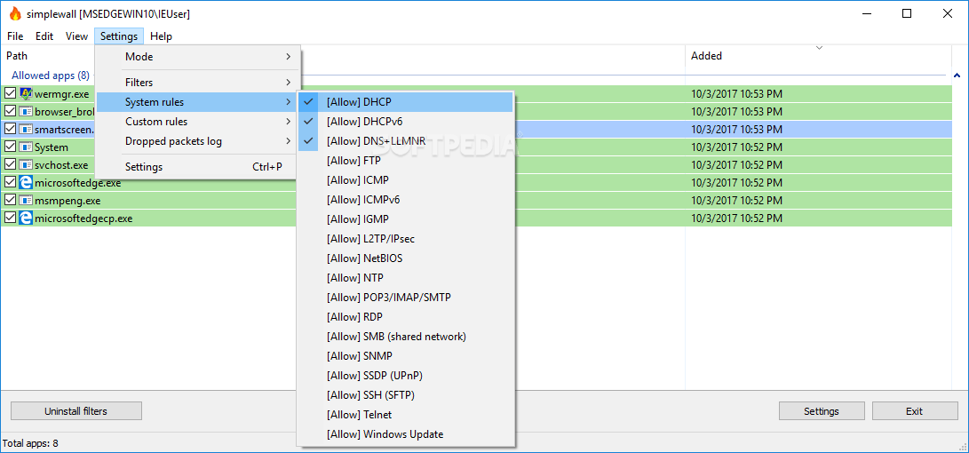 Download simplewall (Wfp Tool) 3.2.4