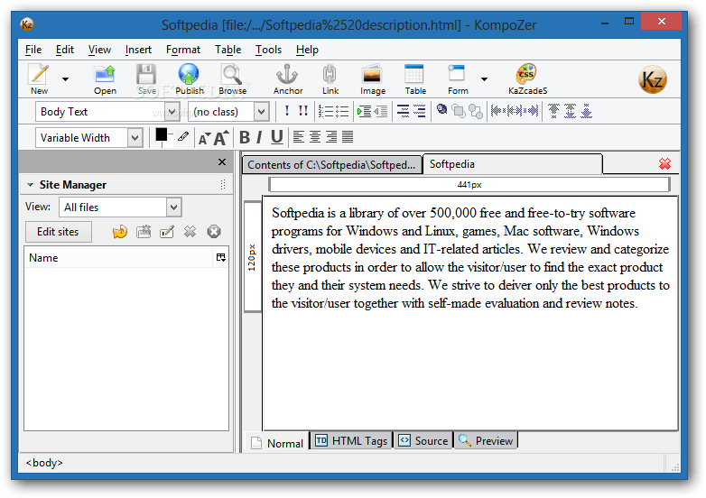 Download KompoZer Portable 0.77