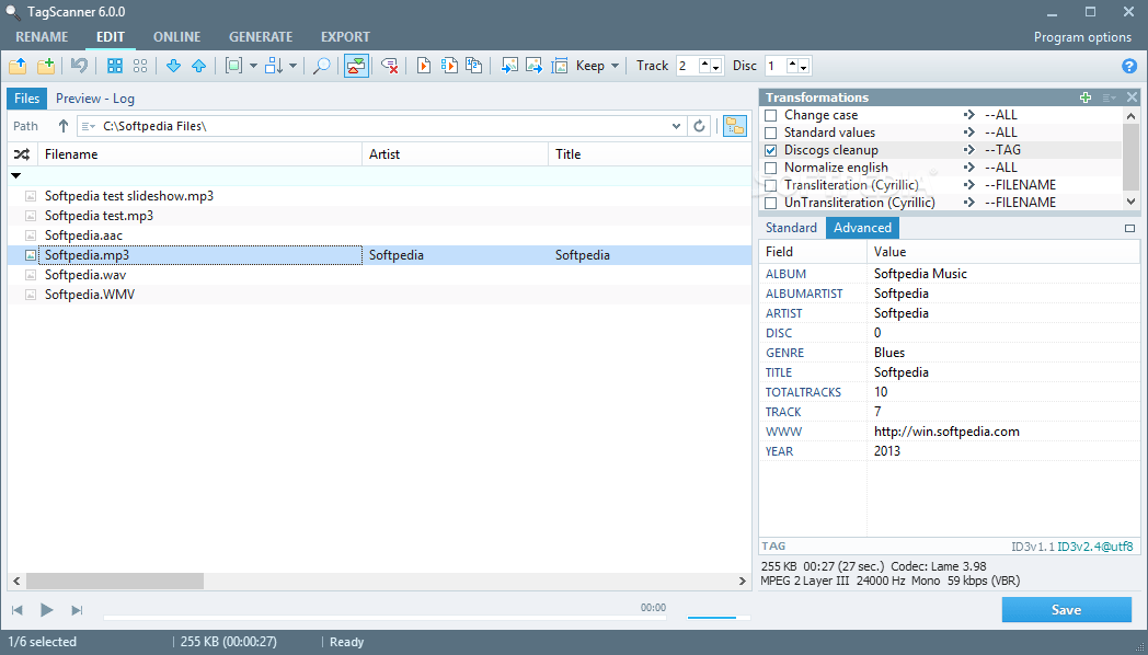 Portable TagScanner 6.1.17 Download, Review, Screenshots